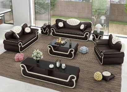 Complete set sofa set 7 pieces. Seat Sideboard Design Living room Group Suite